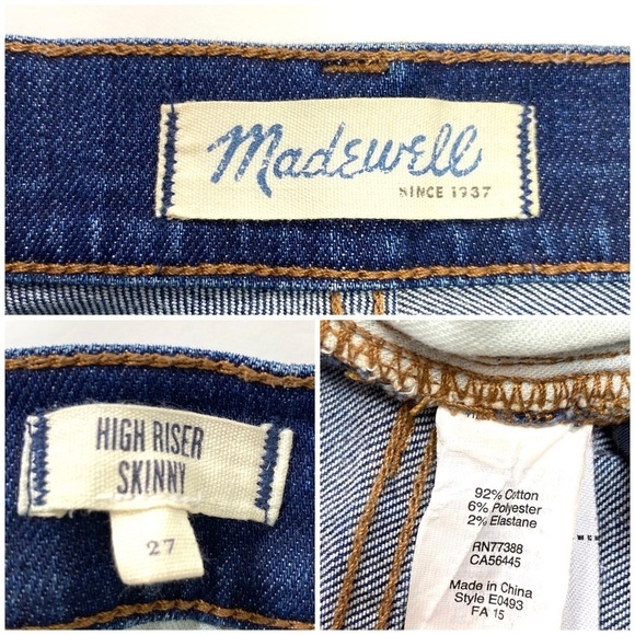 Madewell High Rise Skinny Jeans Style E0493 - Picture 6 of 8